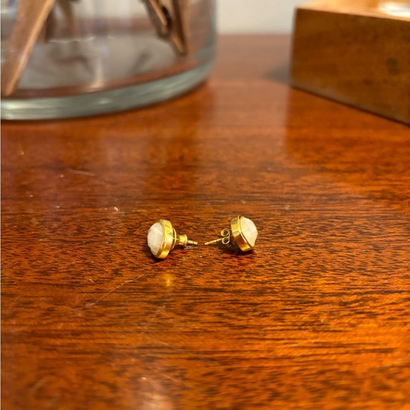 Monica Vinader Siren Studs Pair - 18k Gold Vermeil and Moonstone. - Picture 3 of 4